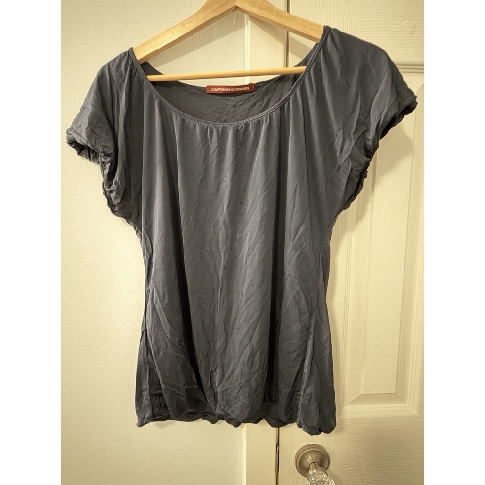 Comptoir des Cotonniers Scoop Neck Top Sz S Parisian Chic Minimalist Relaxed